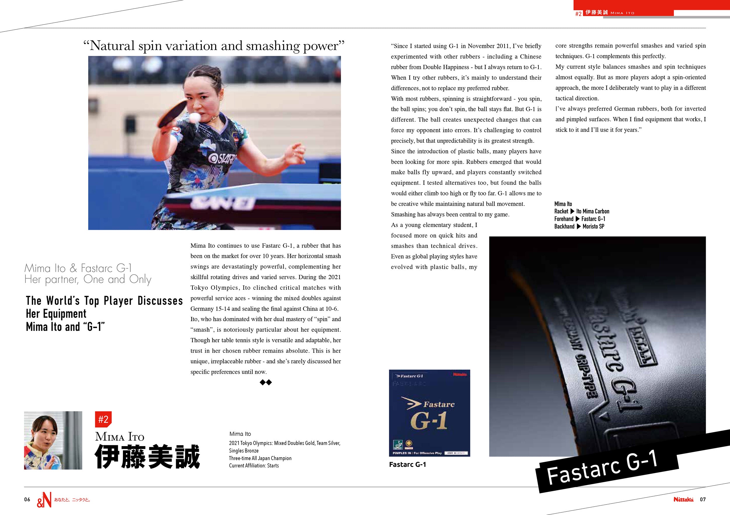 Tischtennisbelag Fastarc G-1 von Nittaku Material von Top-Spielerin Mima Ito