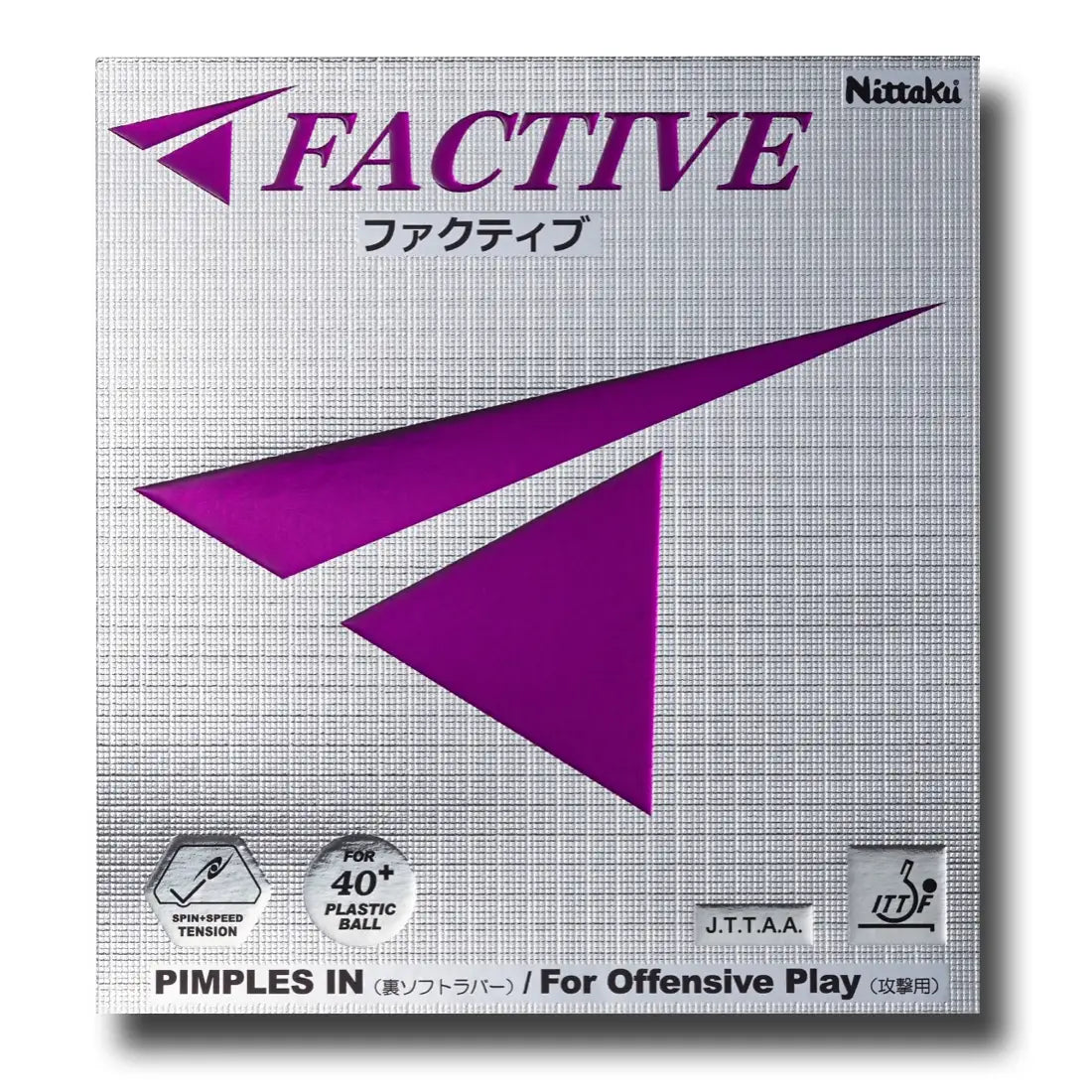 Nittaku Factive Tischtennis Belag für Allround-Spieler mit lila Schwamm idealer Rückhandbelag