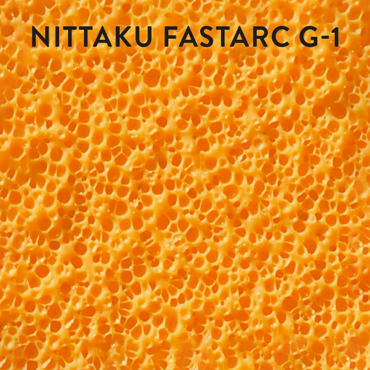 Detailaufnahme Schwamm des Tischtennisbelag Fastarc G-1 von Nittaku