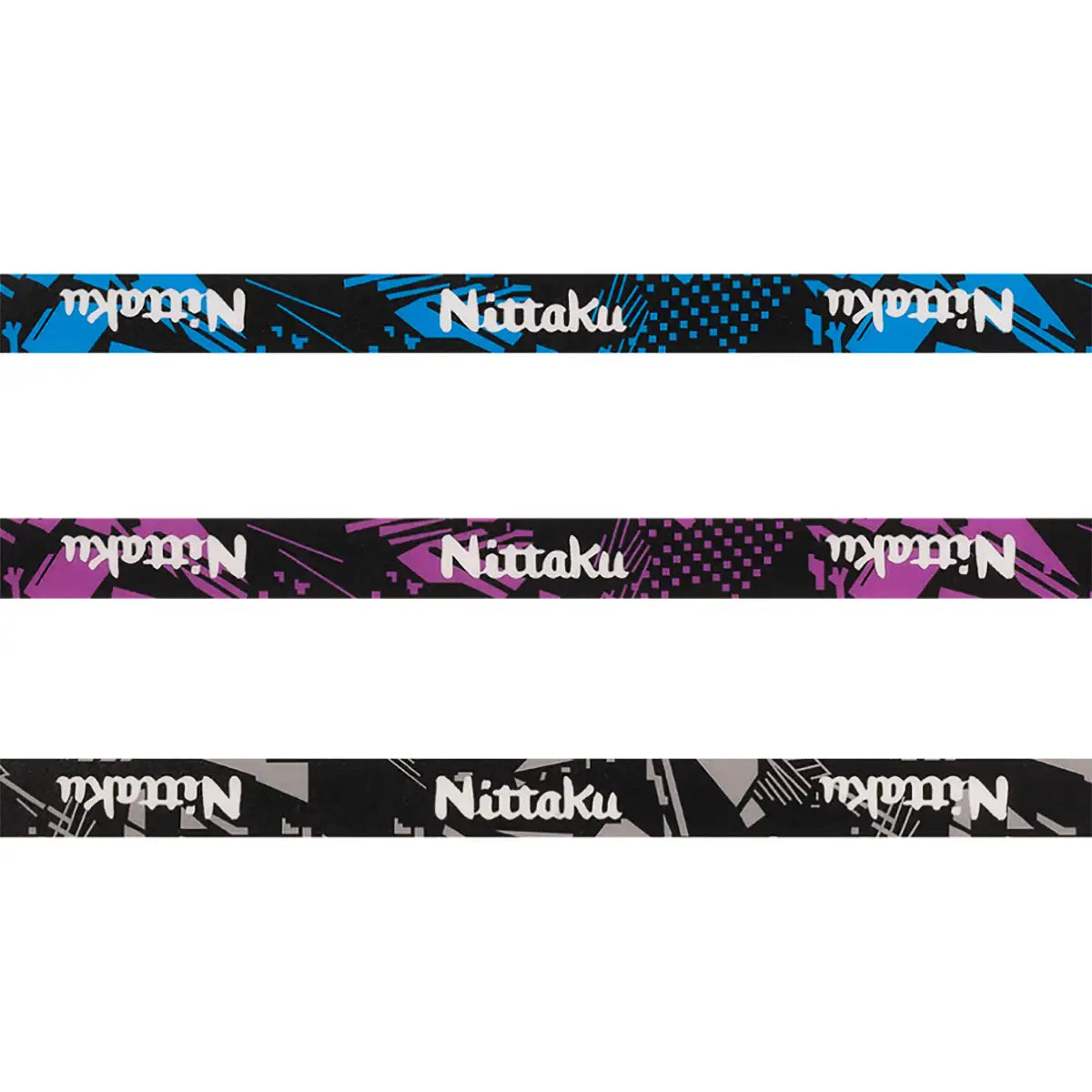 Geometric neues Tischtennis Kantenband von Nittaku in 3 Farben blau, lila und grau jetzt bestellen bei Nittaku Deutschland