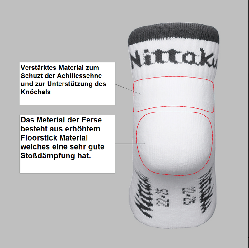 Nittaku Tischtennis Sport Socke mit Achillessehnen Schutz