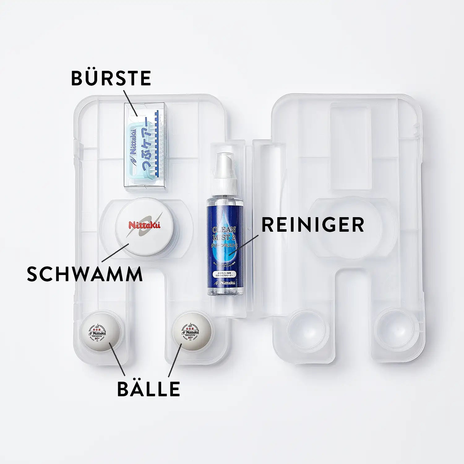 Sparset Tischtennis Schlägerhülle mit Innenfach inklusive Zubehör für Tischtennisspieler wie Belagreiniger und Schwamm als Bundle bestellen