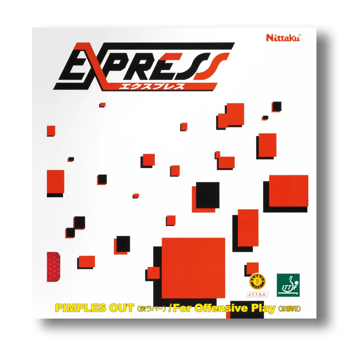 Nittaku Express Tischtennisbelag kurze offensive Noppe mit leicht klebriger Oberfläche für maximalen Grip