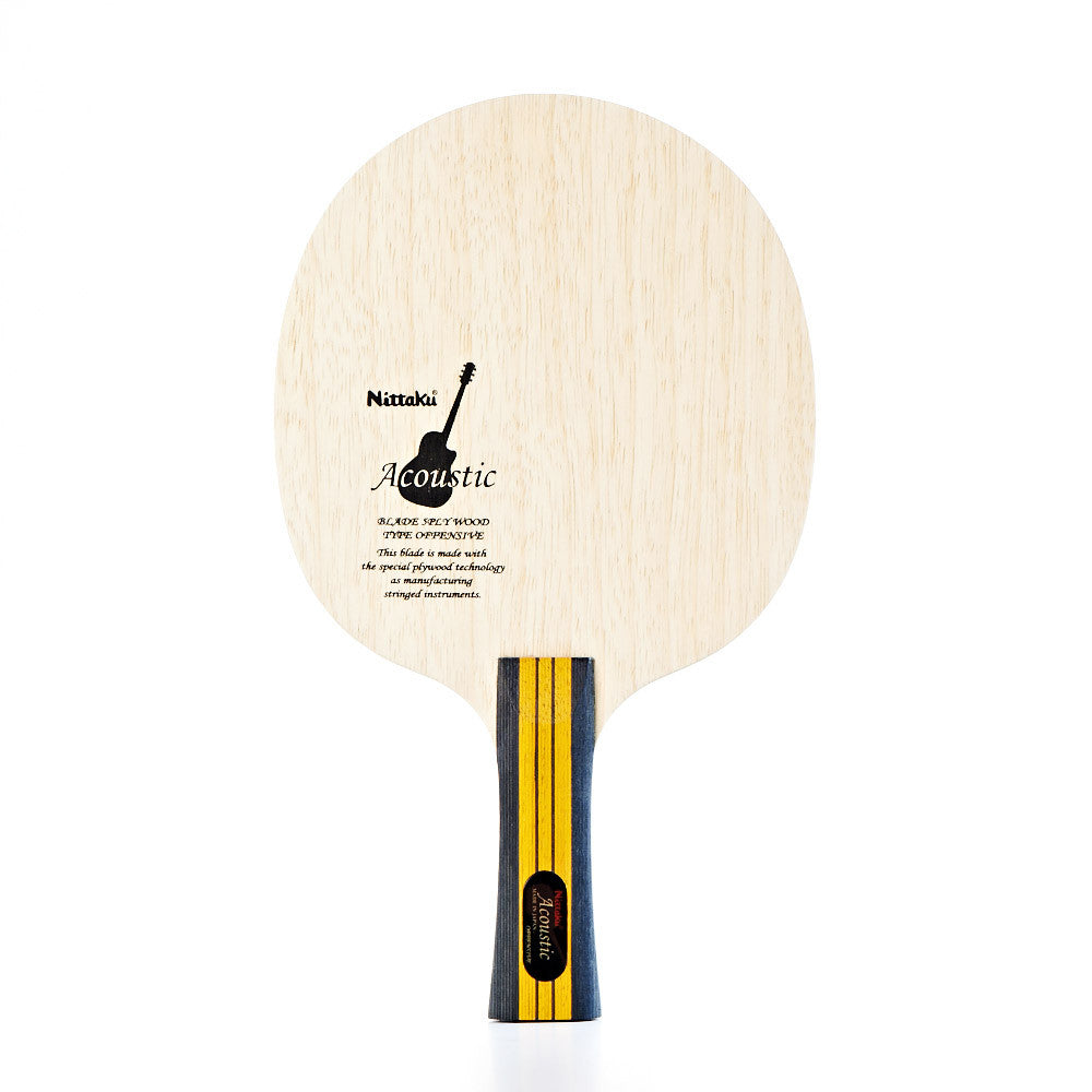 Nittaku Acoustic Tischtennis Holz. Fünfschichtiges Vollholz mit sehr guter Kontrolle. Griffform konkav