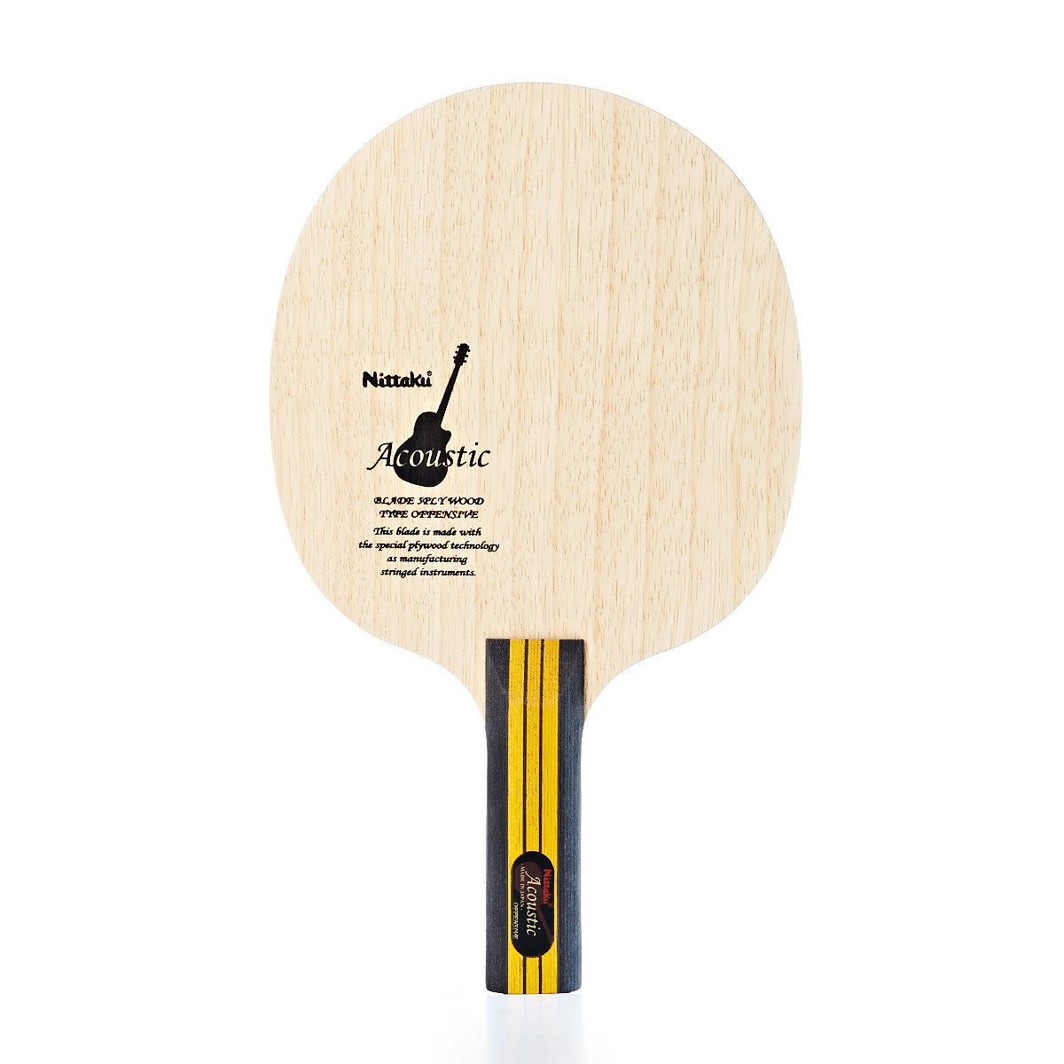 Nittaku Acoustic Tischtennis Holz. Fünfschichtiges Vollholz mit sehr guter Kontrolle. Griffform gerade